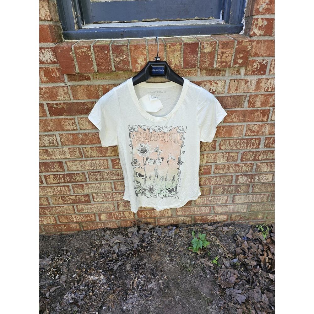 NWOT Lucky Brand Women Grateful Dead Cotton SMALL Graphic T-Shirt Classic Crew - Picture 2 of 8